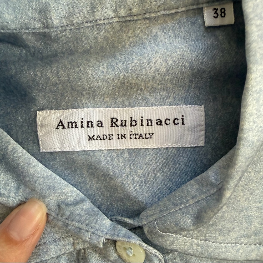 Amina Rubinacci Silk Button Front Blouse Size 38 Made in‎ Italy - Picture 2 of 8